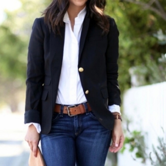 J Crew Womens Schoolboy Wool Blend 2 Button Jacket sz 4 - Picture 1 of 16